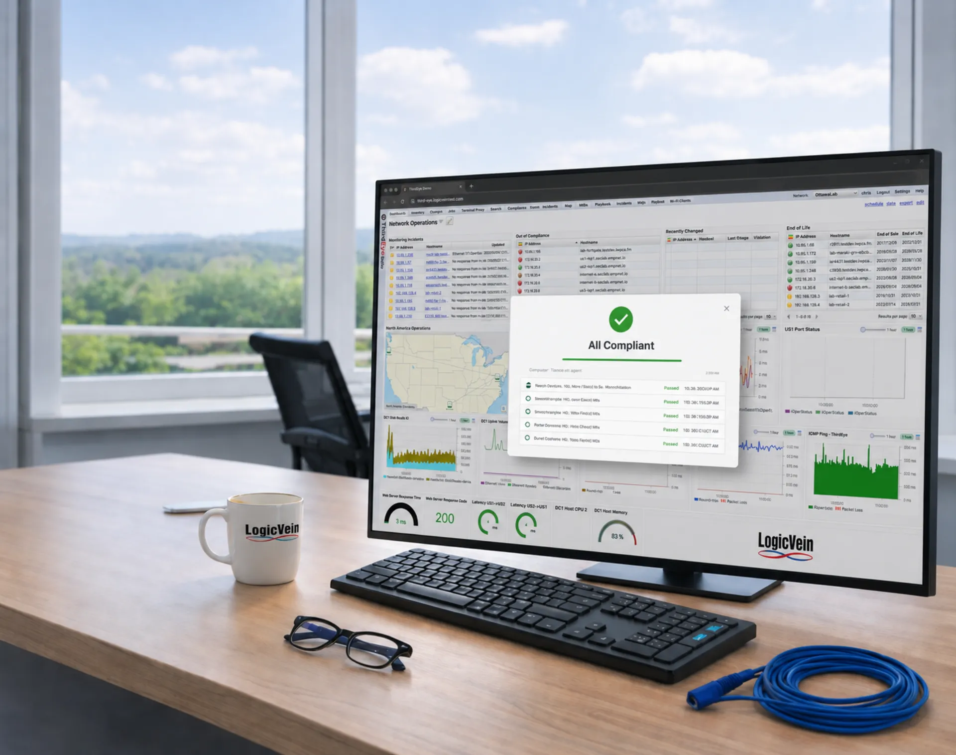 A computer screen showing a compliance dashboard.